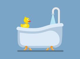 Bath icon in flat style. Bathroom illustration on isolated background. Bathtub sign business concept. vector