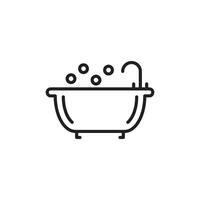 Bath icon in flat style. Bathroom illustration on isolated background. Bathtub sign business concept. vector