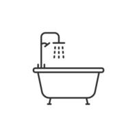 Bath icon in flat style. Bathroom illustration on isolated background. Bathtub sign business concept. vector