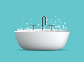 Bath icon in flat style. Bathroom illustration on isolated background. Bathtub sign business concept. vector