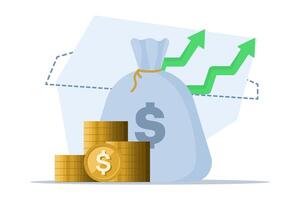 investment analysis concept, financial planning, data analysis, business concept for marketing, analysis and brainstorming, financial investment, analytics with growth report. illustration. vector