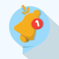 Bell Notification Pop up Concept, Number of new unopened or read notifications, unread message reminders, emails and messages, email marketing campaigns, new email messages, flat illustration. vector
