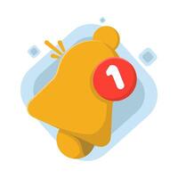 Bell Notification Pop up Concept, Number of new unopened or read notifications, unread message reminders, emails and messages, email marketing campaigns, new email messages, flat illustration. vector