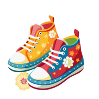 petit enfants des chaussures avec magnifique motifs png