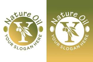 nature olive design with letter y modern concept vector
