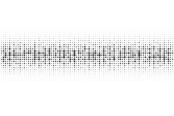 Dotted pattern. Halftone digital border. Circle and point grid. Audio music frequency graphic wave. Pixel equalizer modern background.