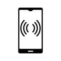Mobile phone with internet connection symbol icon vector