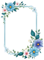 Blue Flower Border Frame png