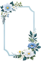 Blue Flower Border Frame png