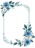 Blue Flower Border Frame png