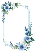 Blue Flower Border Frame png