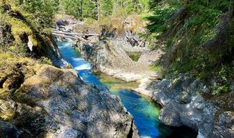 hermosa inglés río cascadas Superior sección , parquesville, británico Columbia, Canadá foto