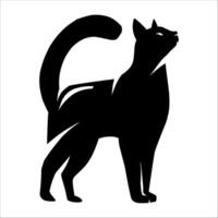 black cat silhouette in various styles of poses vector