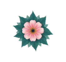 Flower with leaf watercolour png