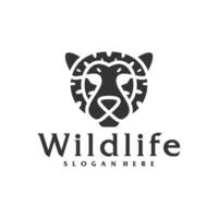 leopardo logo plantilla, creativo leopardo cabeza logo diseño conceptos vector