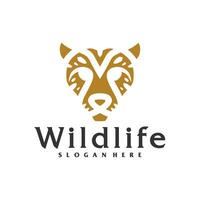Cheetah logo template, Creative Cheetah head logo design concepts vector