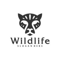 leopardo logo plantilla, creativo leopardo cabeza logo diseño conceptos vector