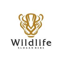 Cheetah logo template, Creative Cheetah head logo design concepts vector