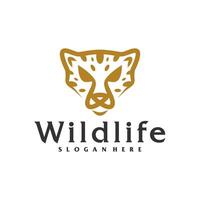 Cheetah logo template, Creative Cheetah head logo design concepts vector