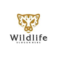 leopardo logo plantilla, creativo leopardo cabeza logo diseño conceptos vector