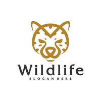 Cheetah logo template, Creative Cheetah head logo design concepts vector