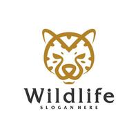 leopardo logo plantilla, creativo leopardo cabeza logo diseño conceptos vector