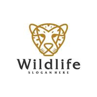 Cheetah logo template, Creative Cheetah head logo design concepts vector