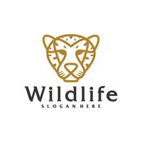 leopardo logo plantilla, creativo leopardo cabeza logo diseño conceptos vector