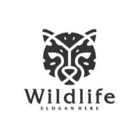 leopardo logo plantilla, creativo leopardo cabeza logo diseño conceptos vector