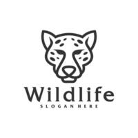 leopardo logo plantilla, creativo leopardo cabeza logo diseño conceptos vector