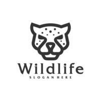 leopardo logo plantilla, creativo leopardo cabeza logo diseño conceptos vector