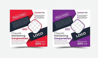 Digital business marketing banner for social media post template vector