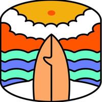 surfing with monoline art vector