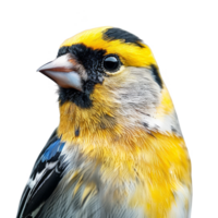 brillante amarillo americano jilguero pájaro, aislado antecedentes png