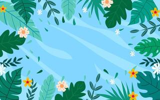 Hello Summer Background with Floral vector