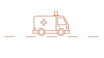 Ambulance And Emergency Car Icon Isolated. video