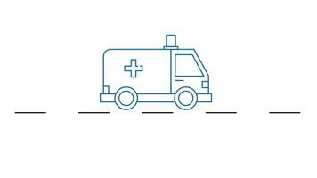 ambulância e emergência carro ícone isolado. video