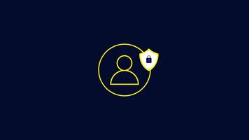 Locked portfolio account. profile security lock icon. video