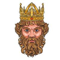 illustration of king with crown Vintage style vector