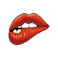 colored illustration of red lips vector