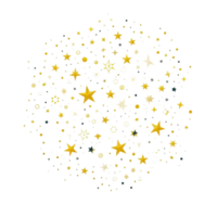 Golden stars on transparent background png