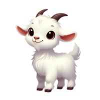 Cartoon goat on transparent background png