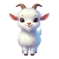 Cartoon goat on transparent background png