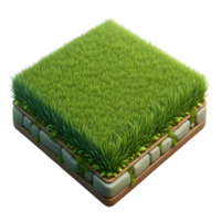 square green grass floor isolated from background png