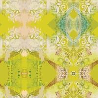 geometry texture of aged baroque ornaments pattern. Classic ornaments on abstract grunge beige, yellow background. vector