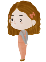 cartoon girl with gloomy face png