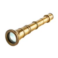 a long golden telescope png