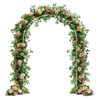 un arco hecho de rosas y verdor png