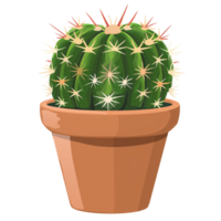 flat illustration cacuts in traditional pattern pot exotic plant png