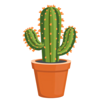 flat illustration cacuts in traditional pattern pot exotic plant png